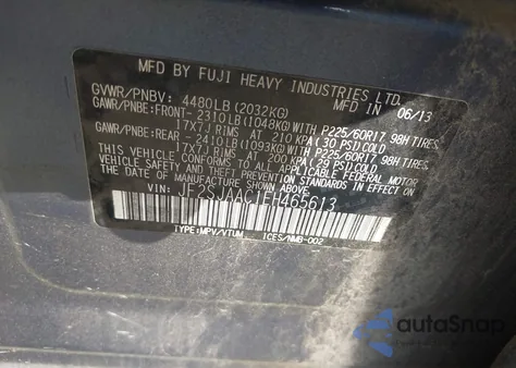 2014 Subaru Forester 2.5I from USA, damaged, VIN JF2SJAAC1EH465613